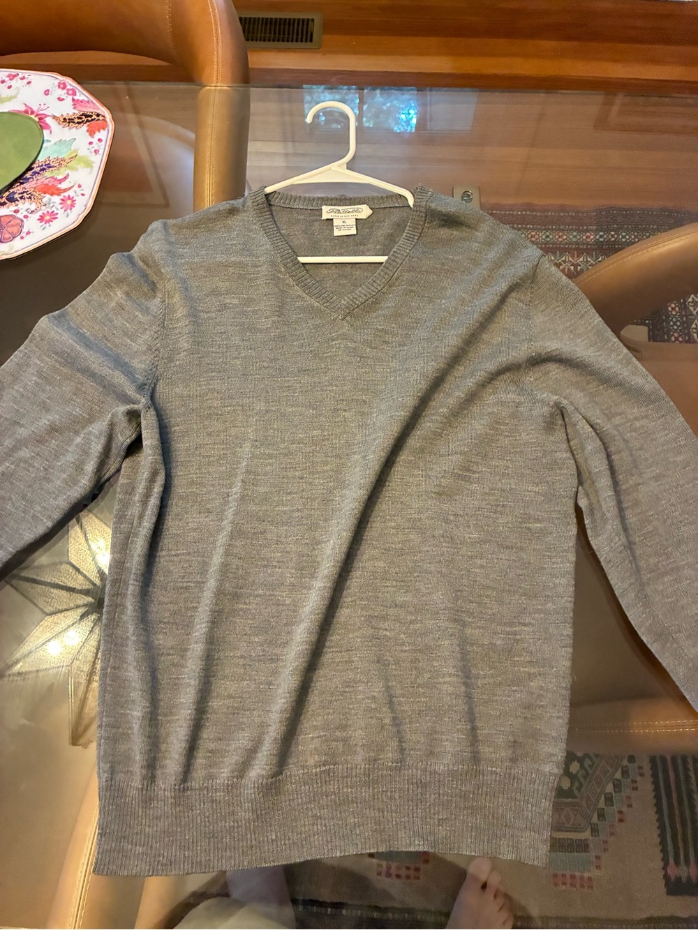 Piattelli Barney’s NY Gray V-Neck Sweater XL